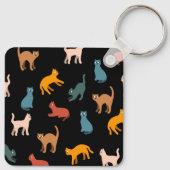 Katten op de zwarte sleutelhanger (Achterkant)