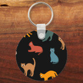 Katten op de zwarte sleutelhanger (Voorkant)