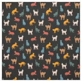 Katten op de zwarte stof (Swatch)