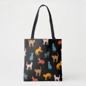 Katten op de zwarte tote bag (Voorkant)