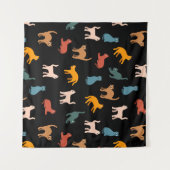 Katten op de zwarte wandkleed (Voorkant (horizontaal))