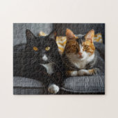 Katten op een bank legpuzzel (Horizontaal)