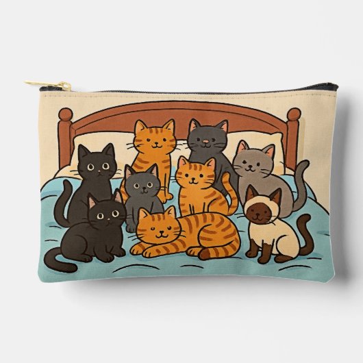 Katten op een Bed Etui (Voorkant)