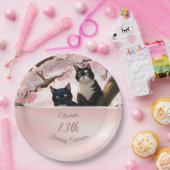 Katten op een Cherry Blossom Tree | Aangepaste ver Papieren Bordje (Feest)