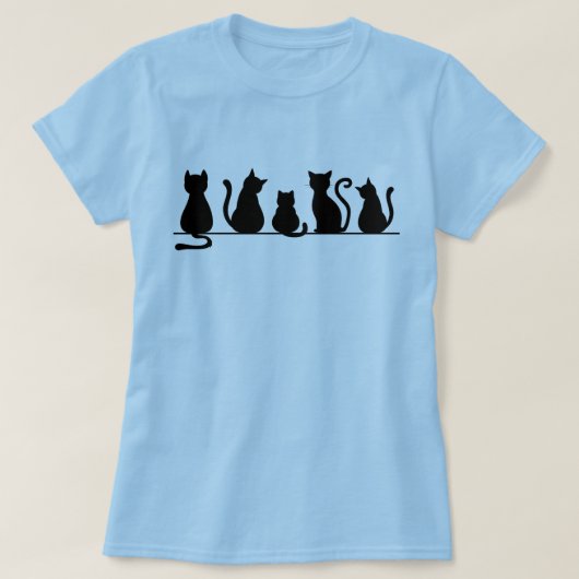 Katten op een lijn t-shirt (Design voorkant)