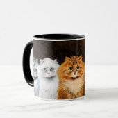 Katten op een rij schilderij van Louis Wain Mok (Voorkant links)