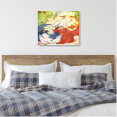 Katten op een rode doek, Franz Marc Canvas Afdruk (Insitu (Slaapkamer))