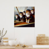 Katten op een schip poster (Keuken)