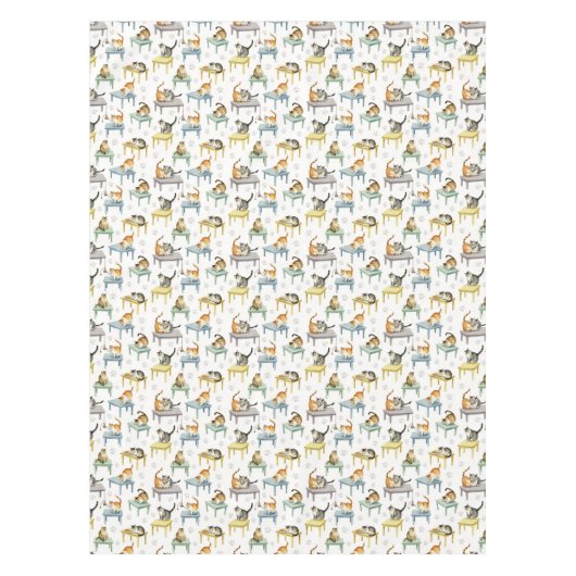 Katten op een tafel tafelkleed (Voorkant)