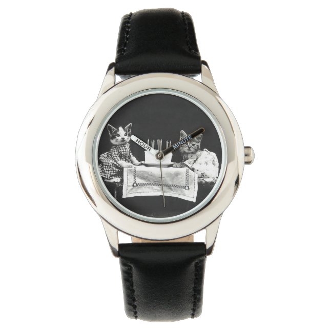  katten op een verjaardagsfeestje horloge (Voorkant)