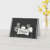  katten op een verjaardagsfeestje kaart (Gele Bloem)