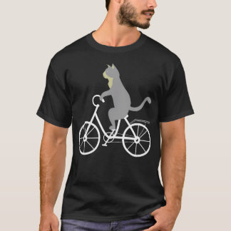 Katten op Fiets Cool Fietser Kattige Dieren Grappi T-shirt
