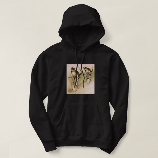 katten op fietsen hoodie (Design voorkant)