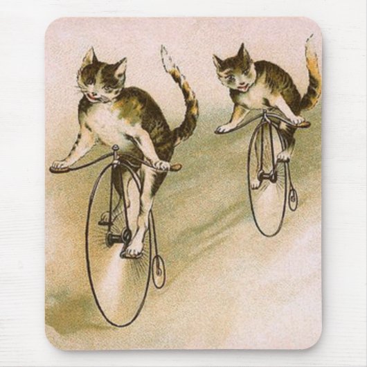 katten op fietsen muismat (Voorkant)