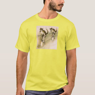  katten op fietsen t-shirt