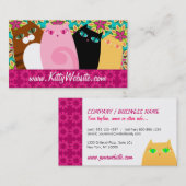  Katten op Floral Visitekaartje (Voorkant / Achterkant)