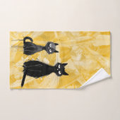 Katten op geel handdoek (Handdoek)