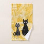 Katten op geel handdoek (Handdoek)