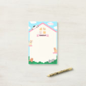 Katten op het huis post-it® notes (Op bureau)