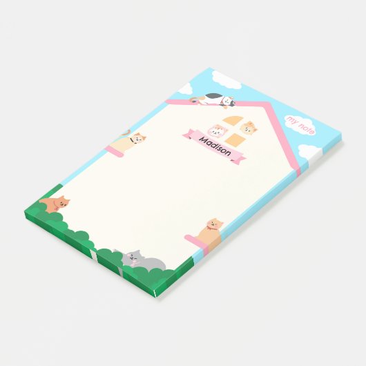 Katten op het huis post-it® notes (Schuin)
