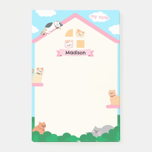 Katten op het huis post-it® notes (Voorkant)