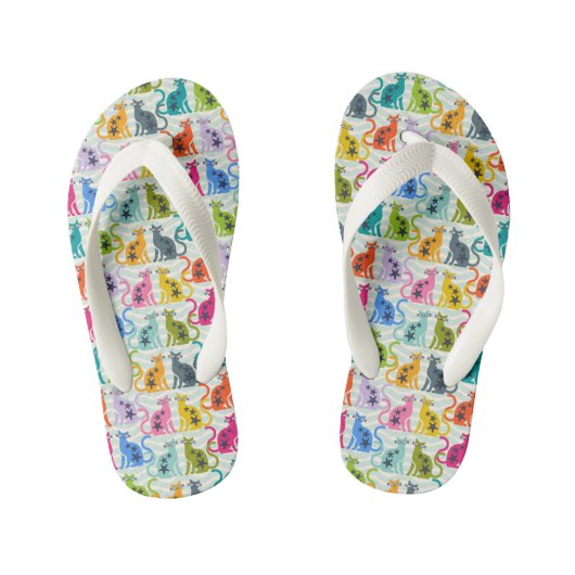 Katten op het strand kinder teenslippers (Voetbed)