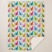 Katten op het strand sherpa deken (Voorkant)