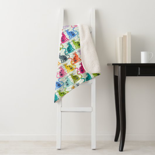 Katten op het strand sherpa deken (In situ)