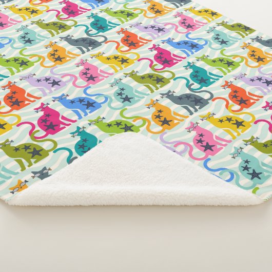 Katten op het strand sherpa deken (3/4)