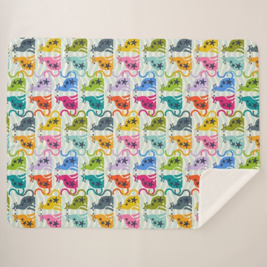 Katten op het strand sherpa deken (Voorkant (horizontaal))