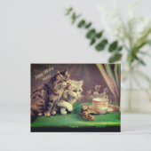 katten op jaardag — Vernissen| BRIEFKAART (Staand voorkant)