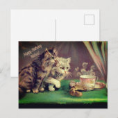 katten op jaardag — Vernissen| BRIEFKAART (Voorkant / Achterkant)