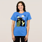 Katten op jacht naar volle maan Tri-Blend shirt (Voorkant volledig)