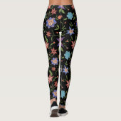 Katten op kleurrijke bloemen leggings (Achterkant)