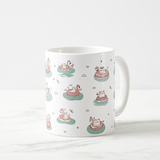 Katten op opblaasbare ringen Mok (Voorkant rechts)