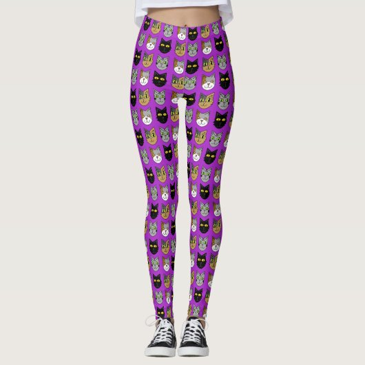 Katten op Paarse Leggings (Voorkant)
