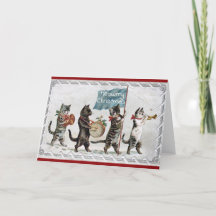 Katten op Parade Kerst Kaart