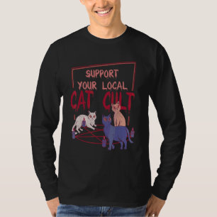Katten op Pentagram ondersteunen uw lokale CAT Cul T-shirt