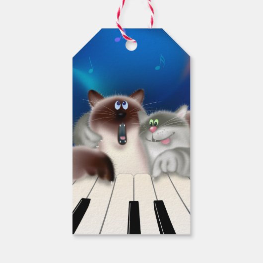 Katten op Piano Cadeaulabel (Achterkant)