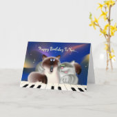 Katten op Piano Kaart (Gele Bloem)