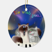 Katten op Piano Keramisch Ornament (Links)
