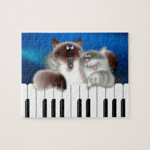 Katten op Piano Legpuzzel