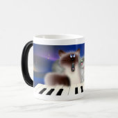 Katten op Piano Magische Mok (Voorkant links)