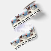 Katten op Piano Satijnen Lint (Achterkant)