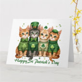 Katten op St. Patrick's Dag Kaart (Gele Bloem)