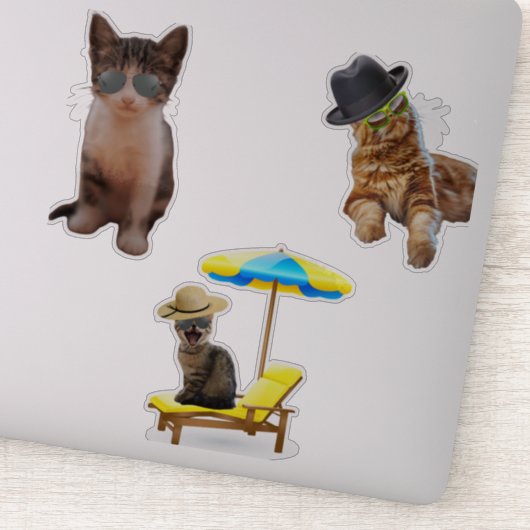 Katten op strand sticker (Detail)