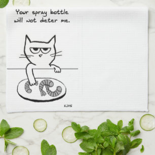 Katten op tegenhangers - Funny Kitchen Towel Theedoek