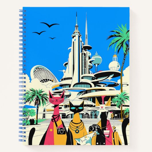 Katten op vakantie Bezoek het Future Journal Notitieboek (Voorkant)