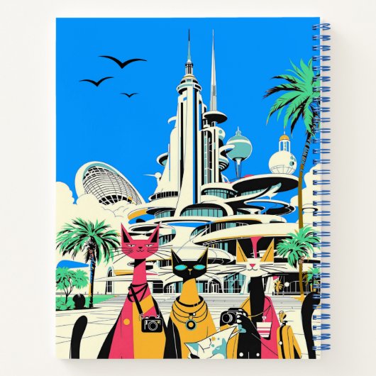 Katten op vakantie Bezoek het Future Journal Notitieboek (Achterkant)