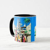 Katten op vakantie bezoeken de toekomst mok (Voorkant links)